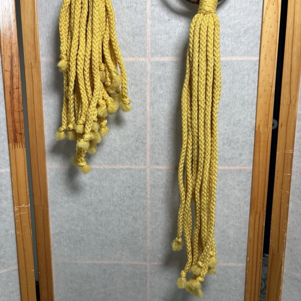 Vintage Macrame With‎ Dried Flowers Towel Hanger Wall Decor Set Cottagecore